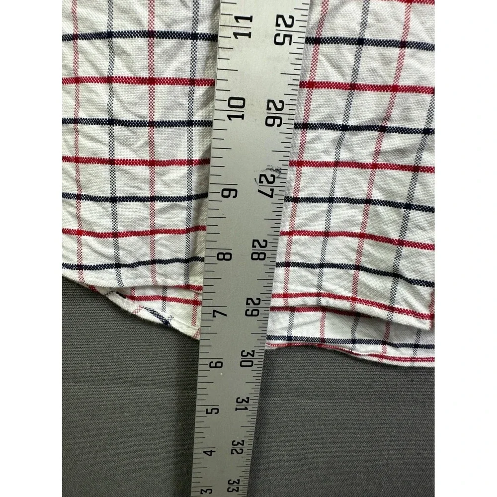 Ralph Lauren Kids XL 18-20 Tattersall Check Button Down Shirt White Red Navy